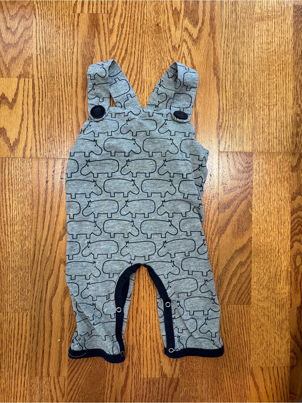 ATUN 0-3 months Baby Romper Overalls with Hippo Print